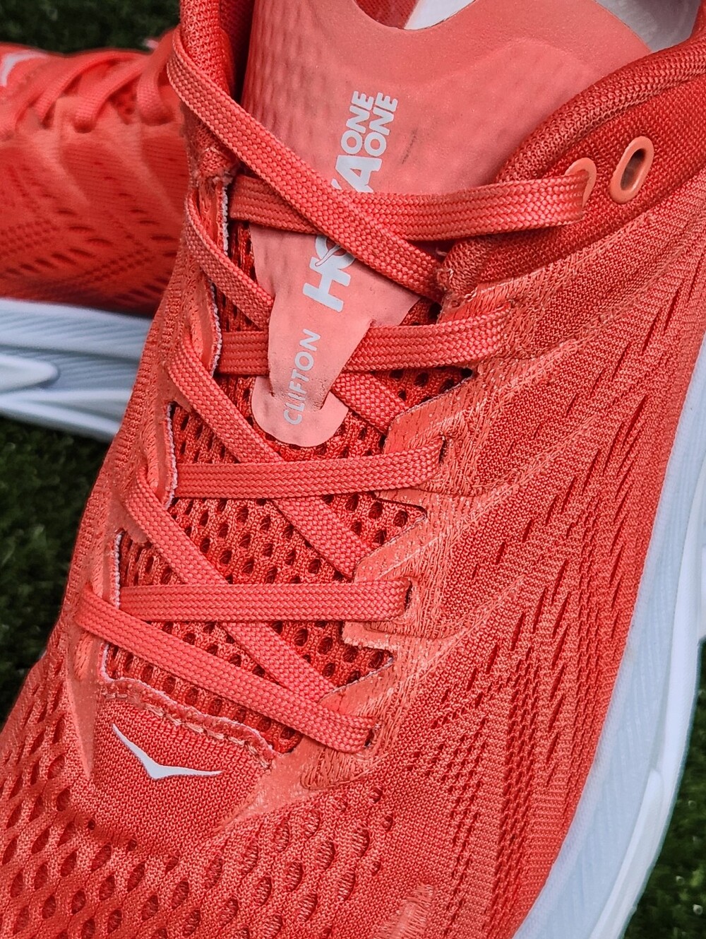 Hoka Clifton Edge Women’s Running Shoe - Coral/White - Picture 2 of 16